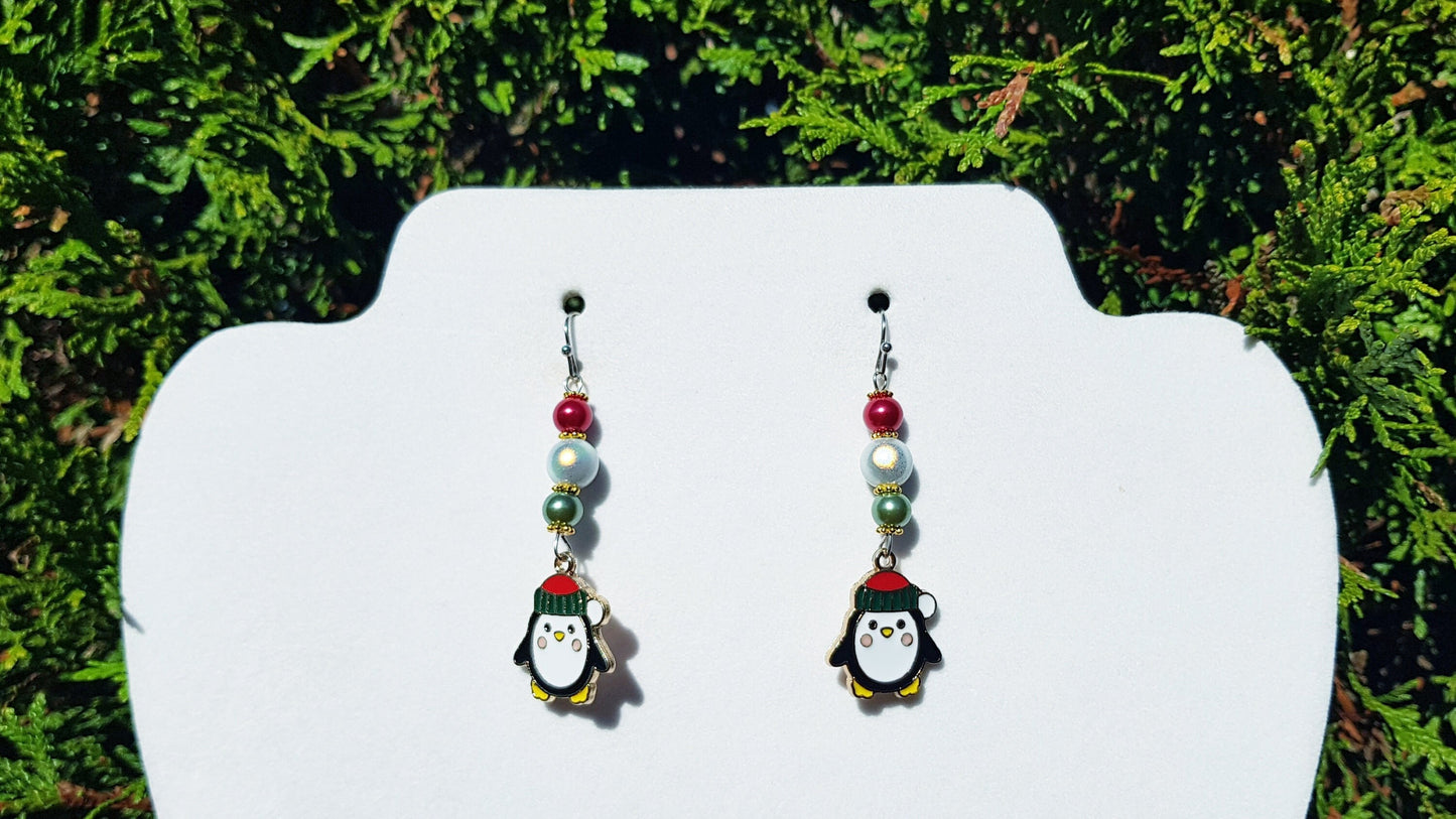 Handmade Penguin Earrings - Hypoallergenic Penguin Gift - Birthday Gift