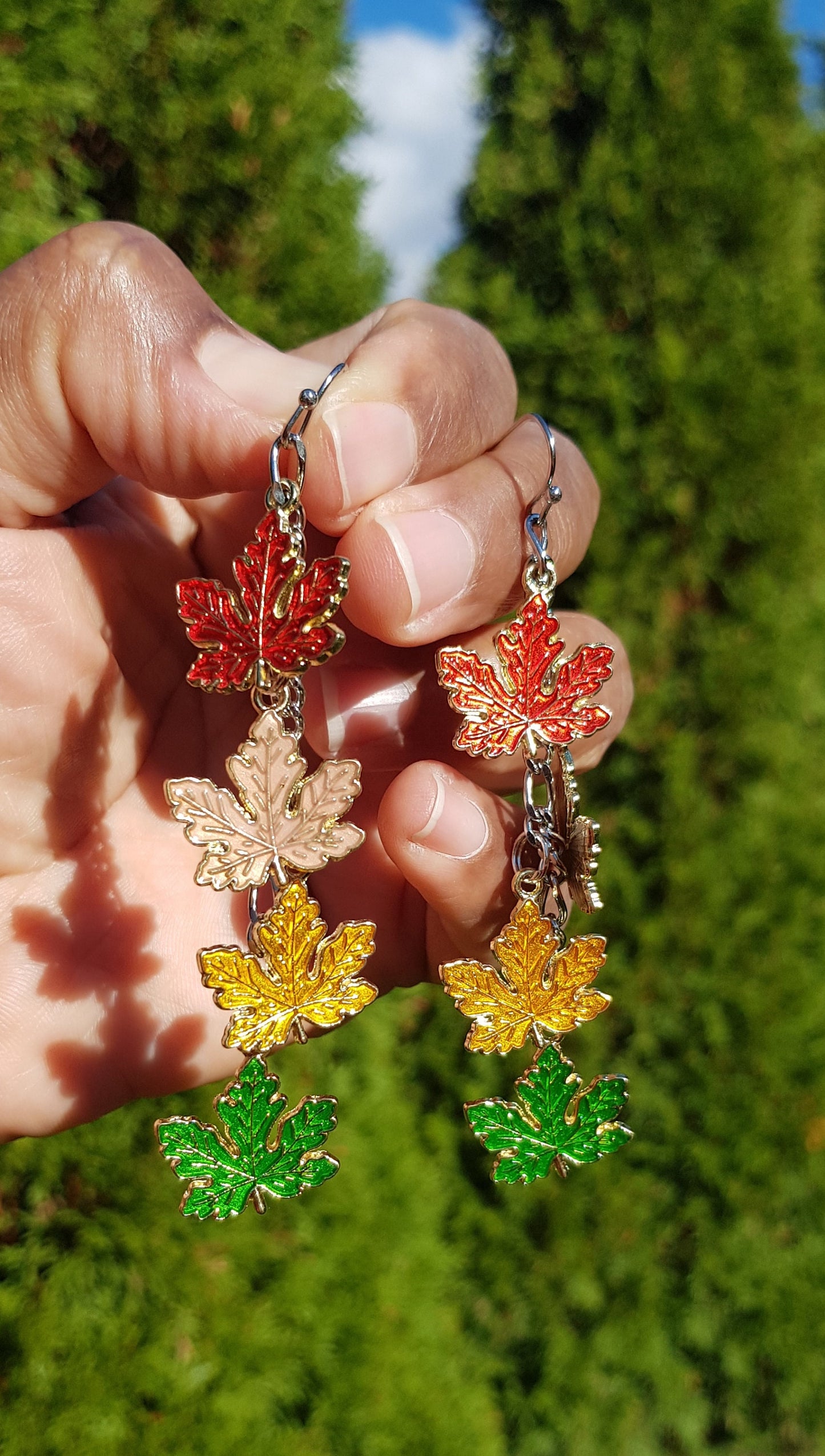 Hypoallergenic Maple Leaf Earrings - Handmade Gift -  Canada Souvenir Gift