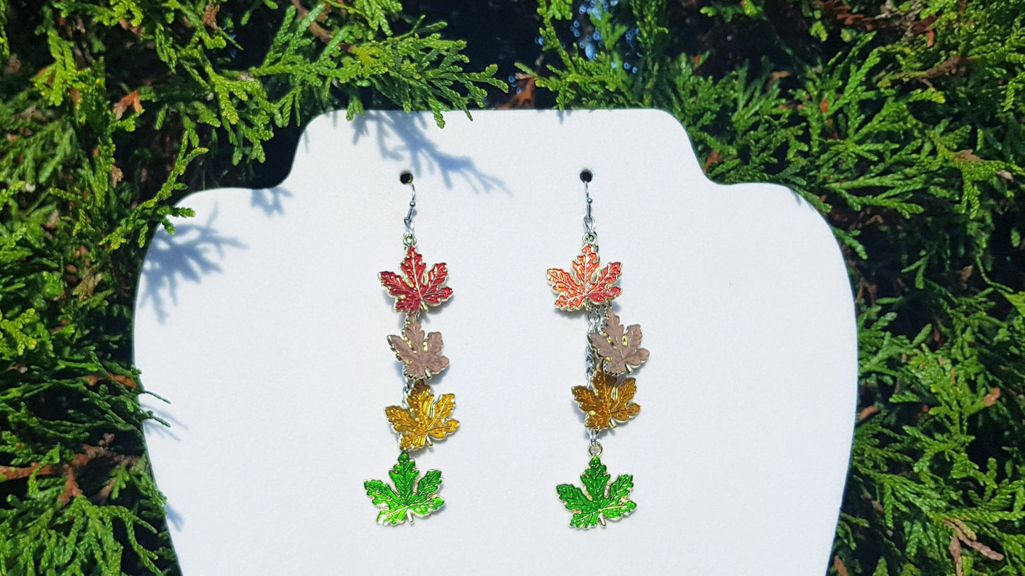 Hypoallergenic Maple Leaf Earrings - Handmade Gift -  Canada Souvenir Gift