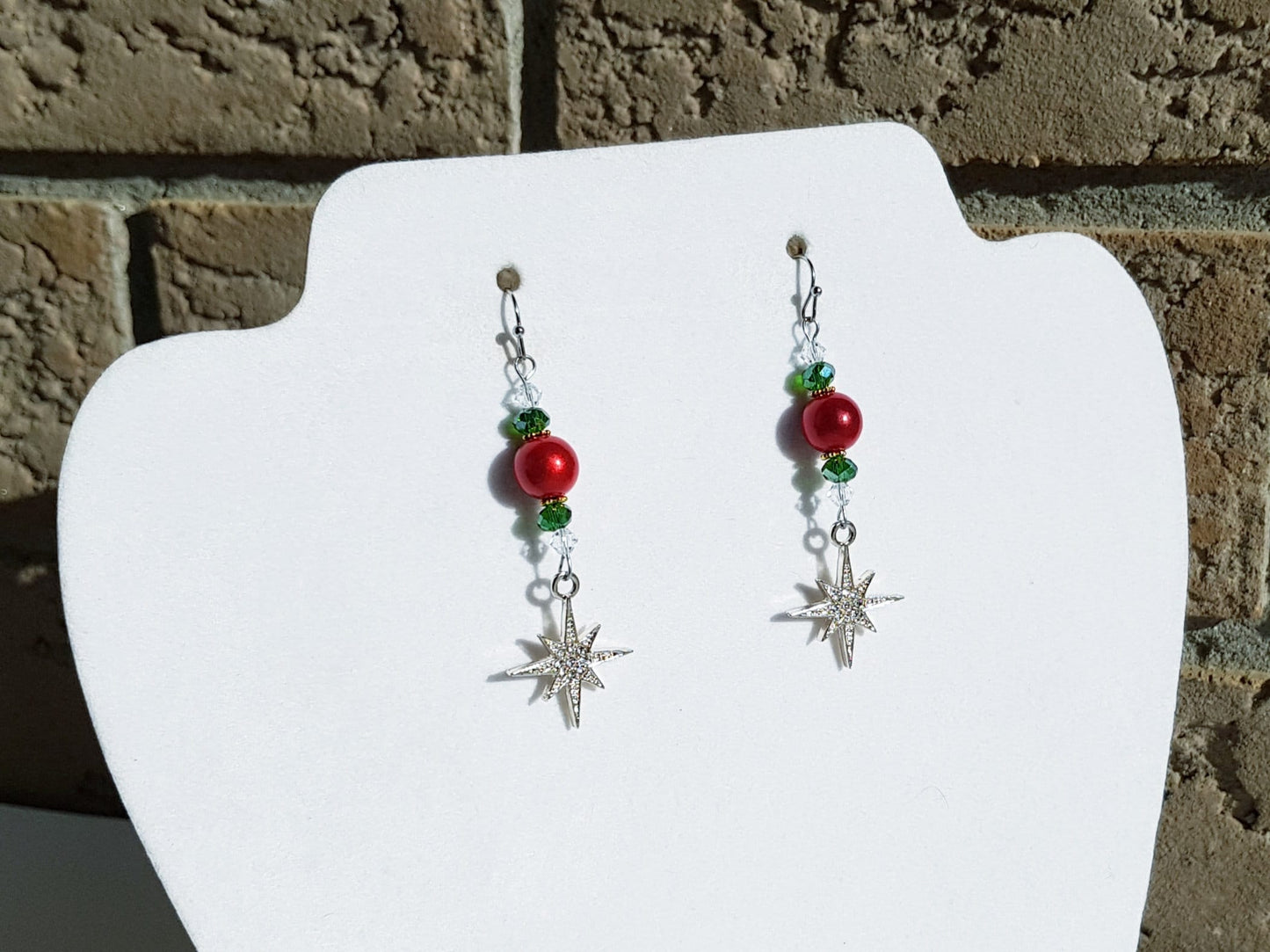 Christmas Star Earrings, Hypoallergenic Handmade Titanium Christmas Earrings