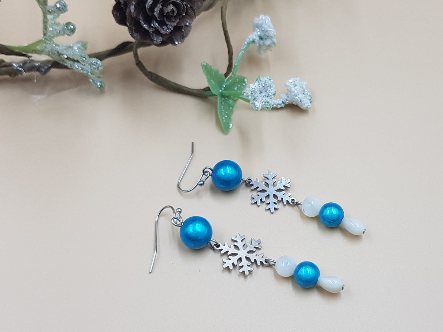 Snow earrings, the perfect winter and Xmas gift.