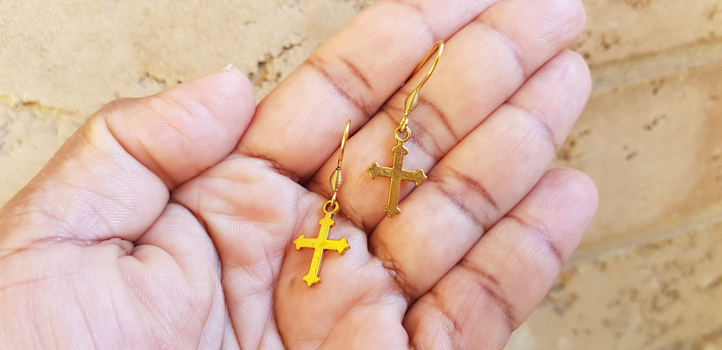 Dainty Cross Earrings - Hypoallergenic Religious Christian Earrings - Catholic Gift - Easter Jewelry Gift