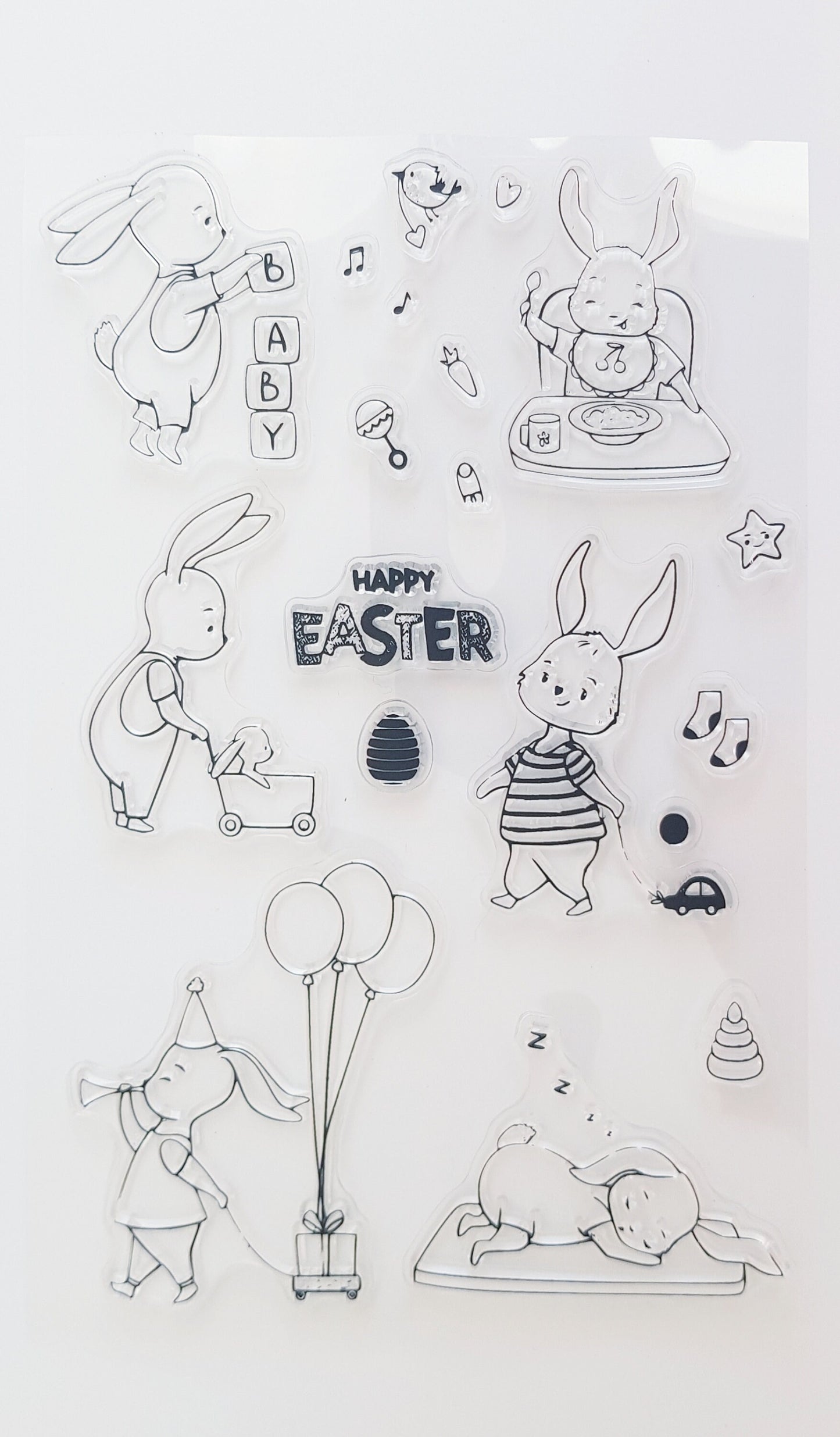 Easter Stamps Set - Clear Stamps for Cardmaking Scrapbooking