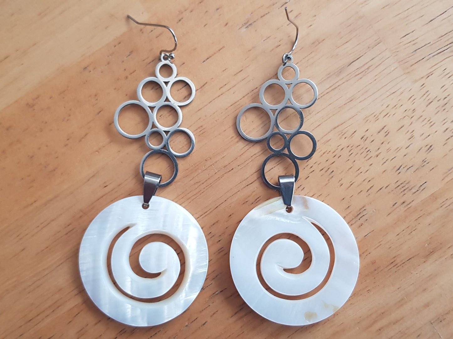 Gemstone Spiral Earrings, Handmade Hypoallergenic Bridal Earrings