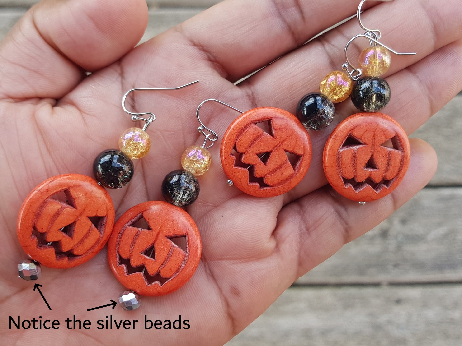 Jack O' Lantern Earrings, Hypoallergenic Halloween Pumpkin Earrings, Handmade Christmas Gift, Holiday Gifts, Pumpkin Gift, Cyber Monday SALE