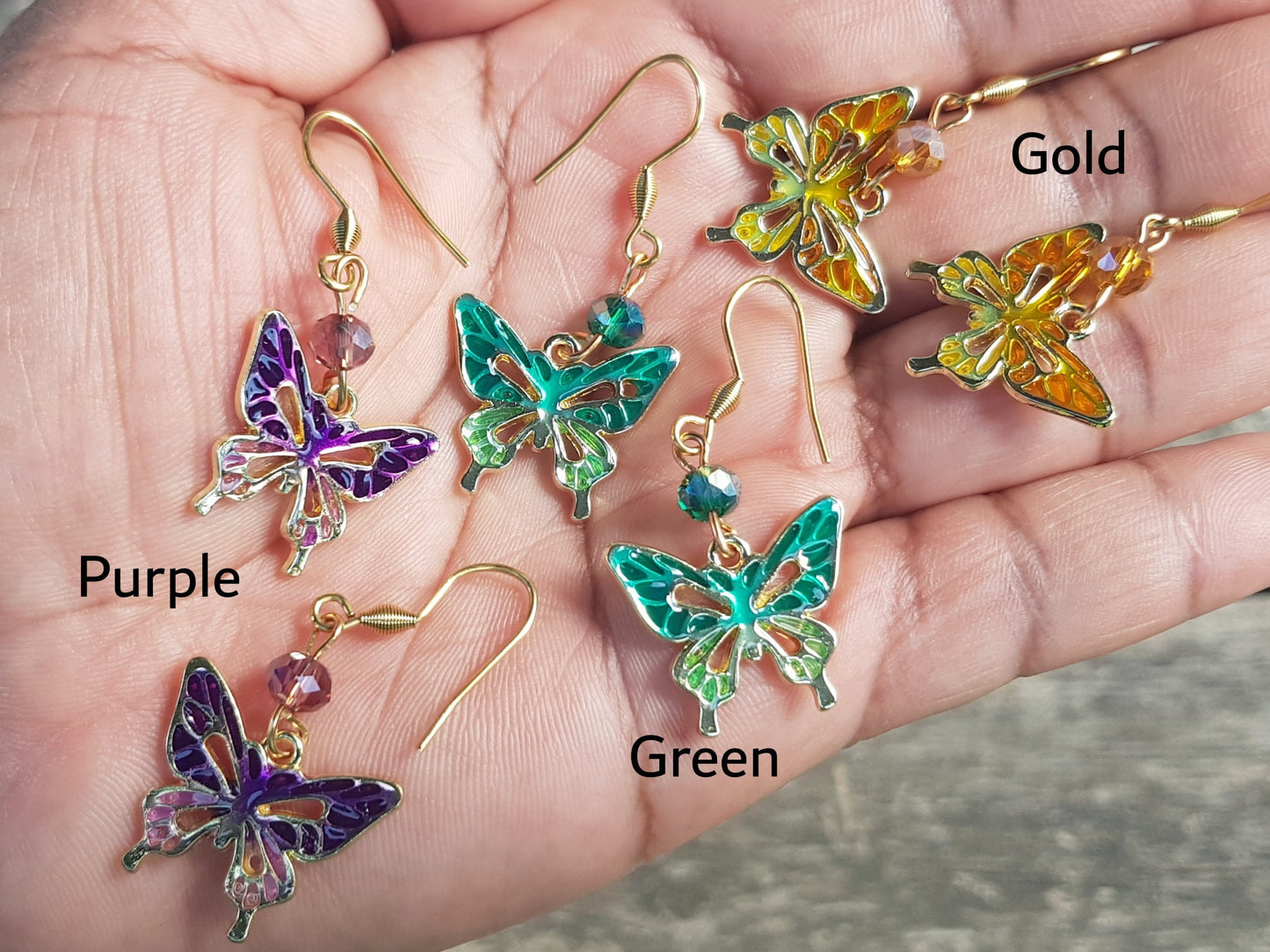 Hypoallergenic Butterfly Earrings - Birthday Gift - Titanium Earrings - Insect Jewelry - Bug Earrings - Handmade Jewelry - Insect Earrings