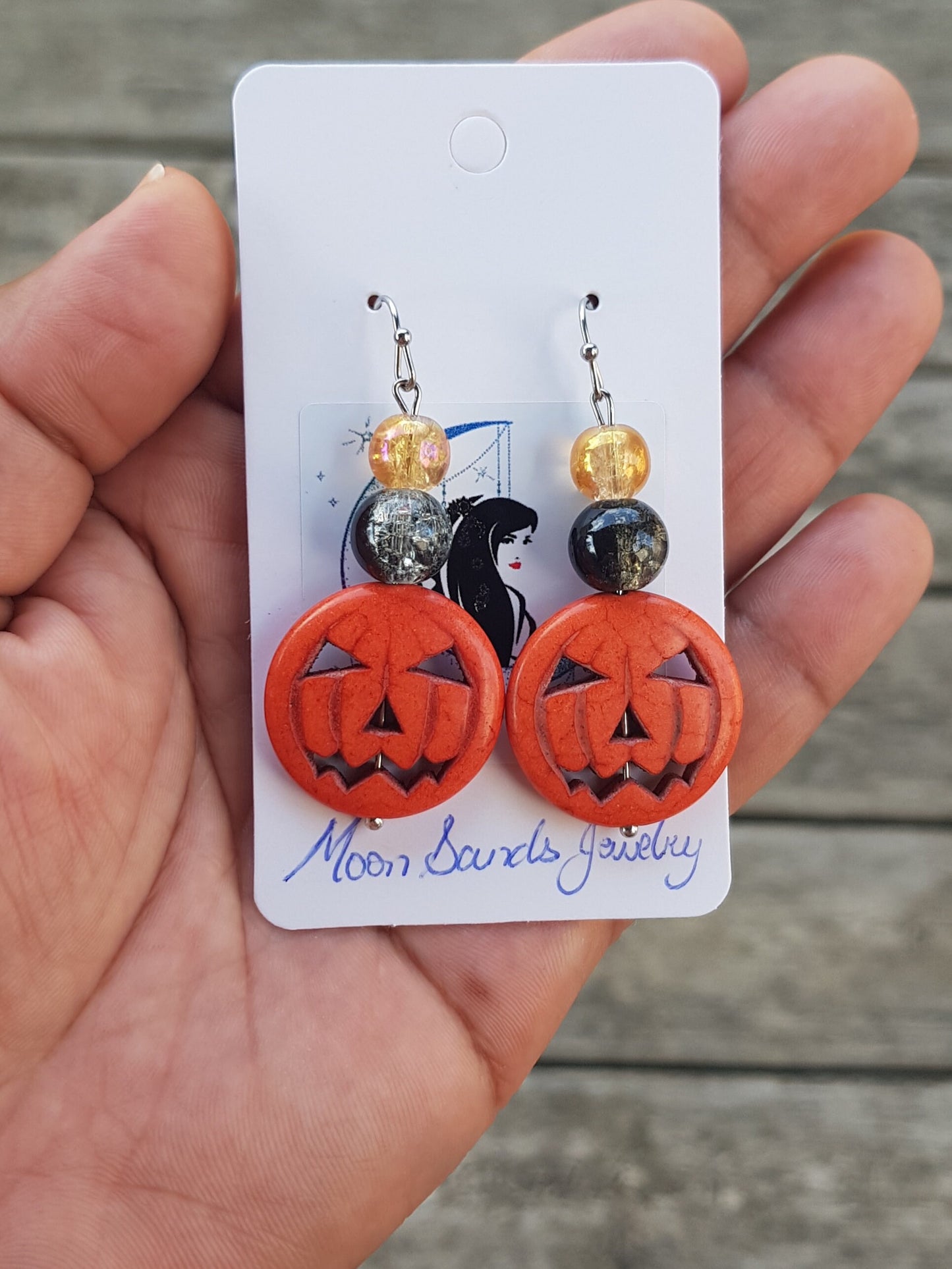 Jack O' Lantern Earrings, Hypoallergenic Halloween Pumpkin Earrings, Handmade Christmas Gift, Holiday Gifts, Pumpkin Gift, Cyber Monday SALE