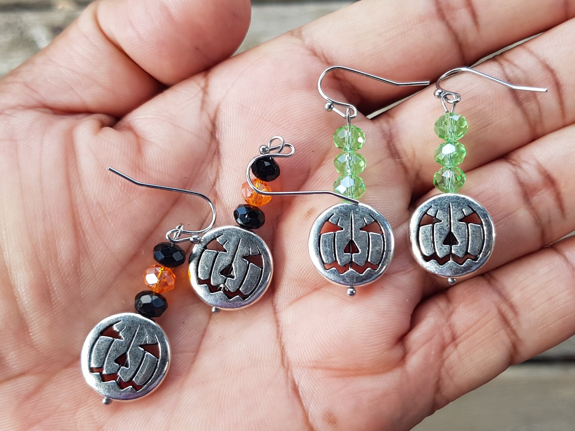 Jack O Lantern Earrings, Hypoallergenic Christmas Gift, Halloween Pumpkin Earrings, Titanium Holiday Gothic Witchy Gifts, Cyber Monday SALE