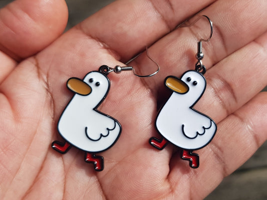 Goose Earrings - Duck Earrings - Hypoallergenic Handmade Canadian Goose Earrings - Goose Gift