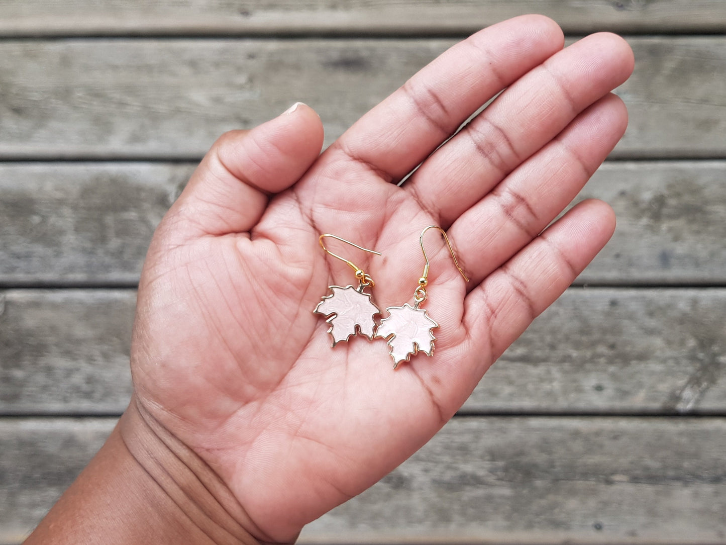 Pink Maple Leaf Earrings - Hypoallergenic Handmade Christmas Gift - Canadian Souvenir - Titanium Earrings - Canadian Pride - Birthday Gift