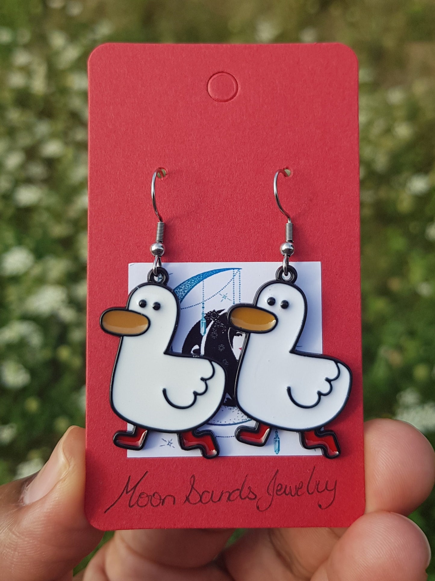 Boucles d’oreilles d’oie - Boucles d’oreilles de canard - Boucles d’oreilles d’oie canadienne hypoallergéniques faites à la main - Cadeau d’oie