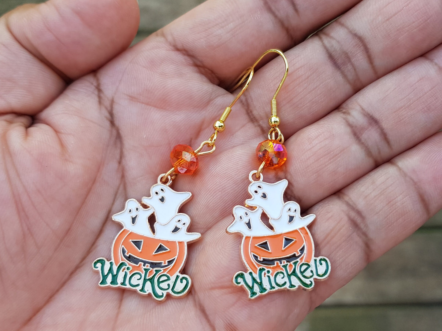 Ghost Earrings, Jack O Lantern Earrings, Hypoallergenic Christmas Gift Titanium Earrings Halloween Earrings Handmade Gift, Witchy Earrings