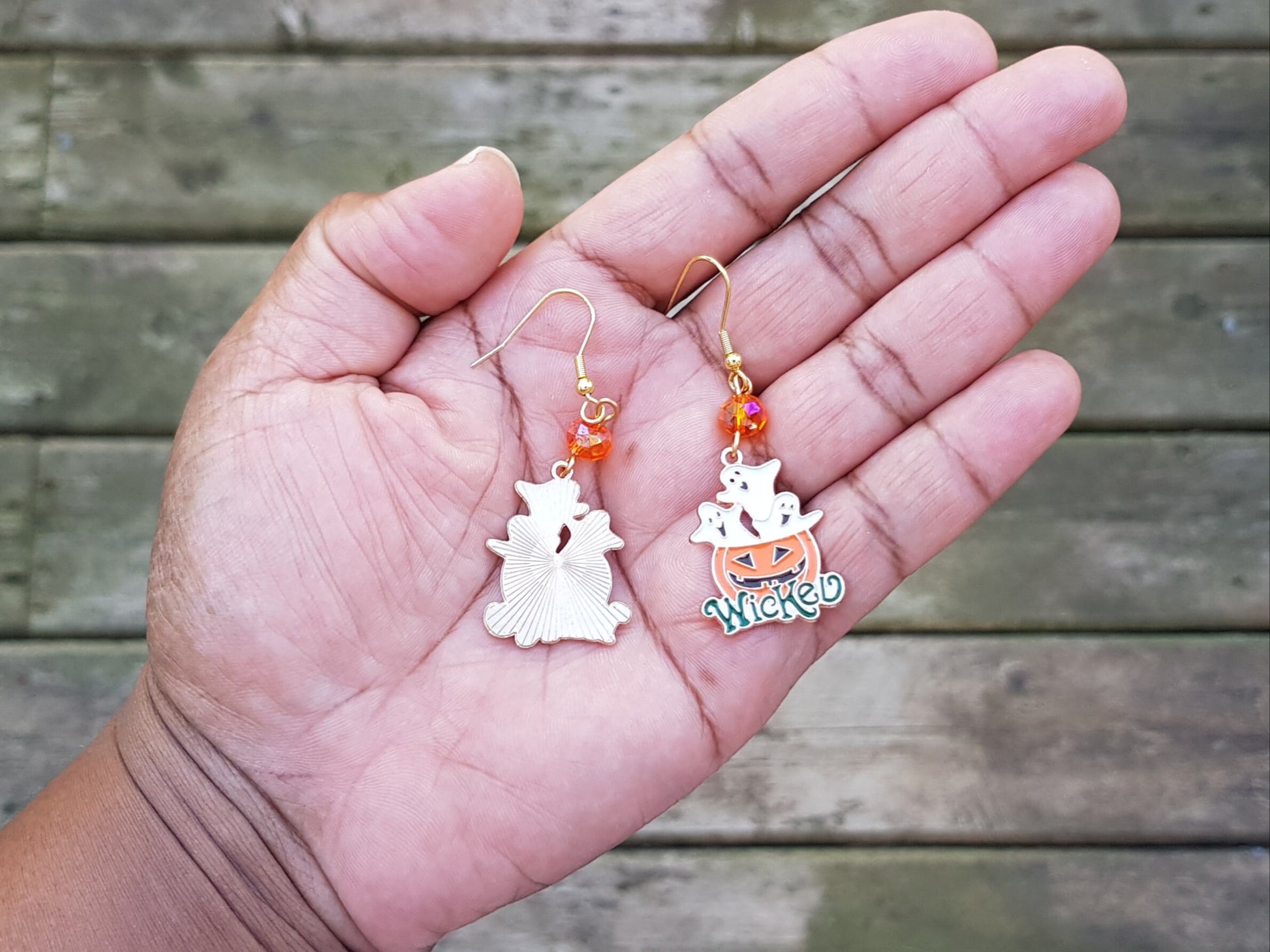 Ghost Earrings, Jack O Lantern Earrings, Hypoallergenic Christmas Gift Titanium Earrings Halloween Earrings Handmade Gift, Witchy Earrings