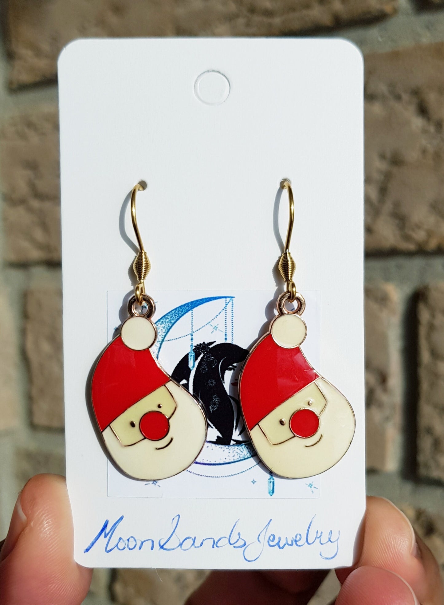 Santa Claus Earrings - Hypoallergenic Handmade Festive Holiday Earrings