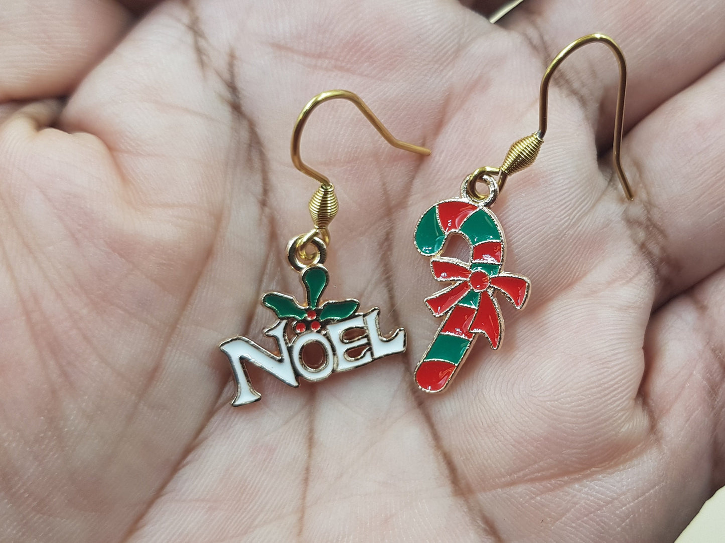 Noel Earrings, and Candy Cane Earrings