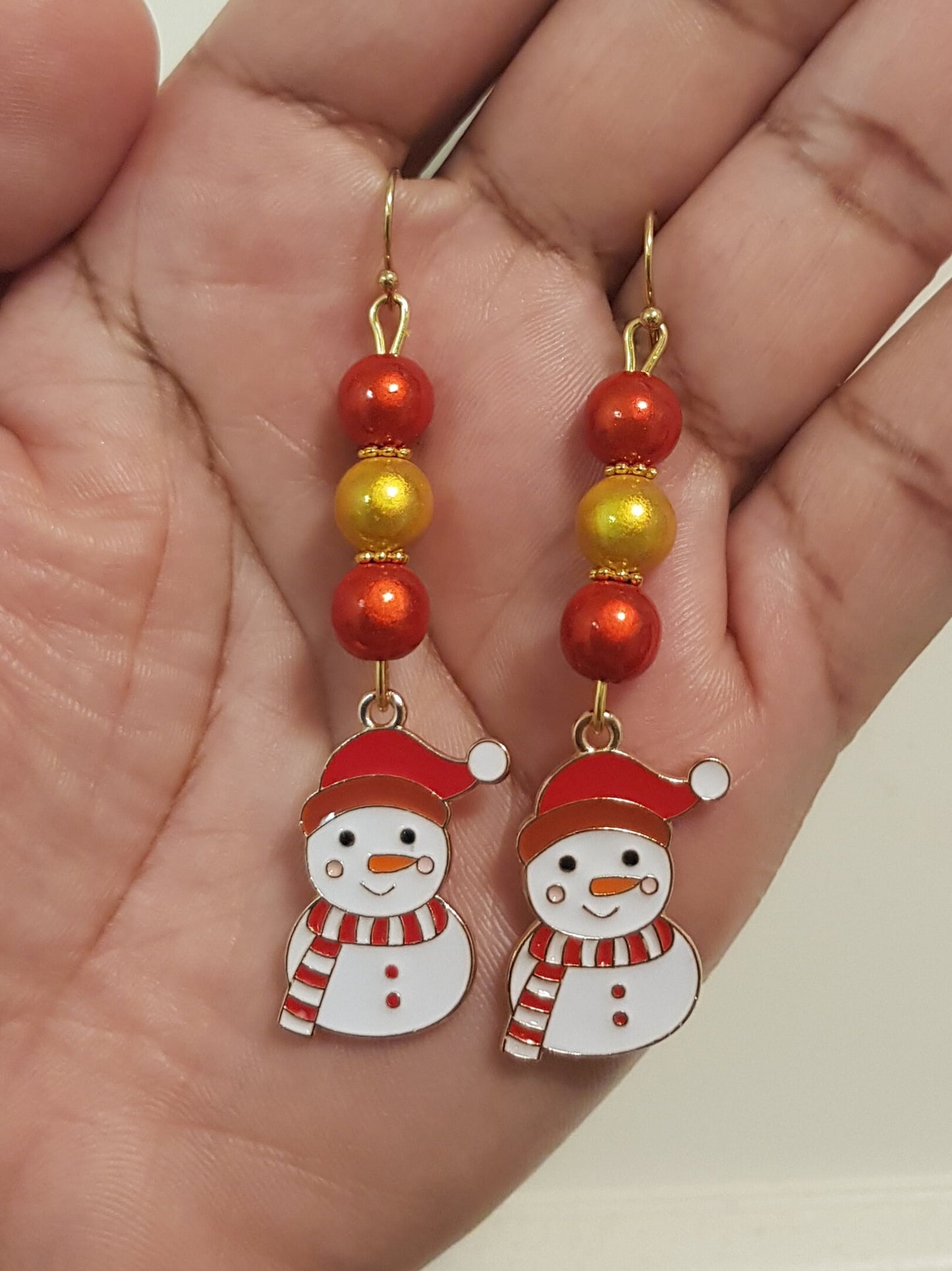 Snowman Earrings -  Hypoallergenic Handmade Christmas Gift -  Titanium Earrings - Christmas Earrings -  Holiday Gifts -  Festive Jewelry