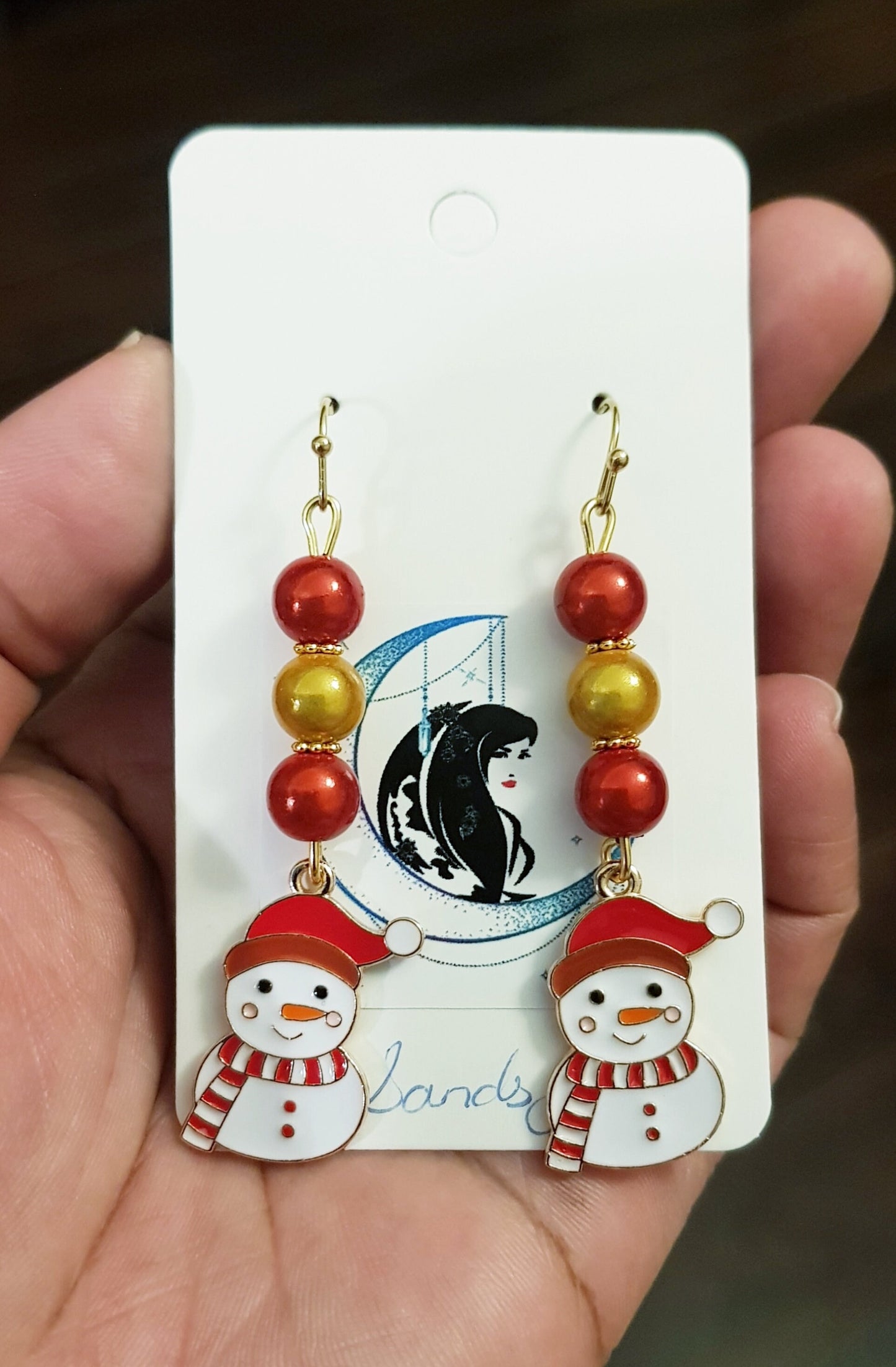 Snowman Earrings -  Hypoallergenic Handmade Christmas Gift -  Titanium Earrings - Christmas Earrings -  Holiday Gifts -  Festive Jewelry