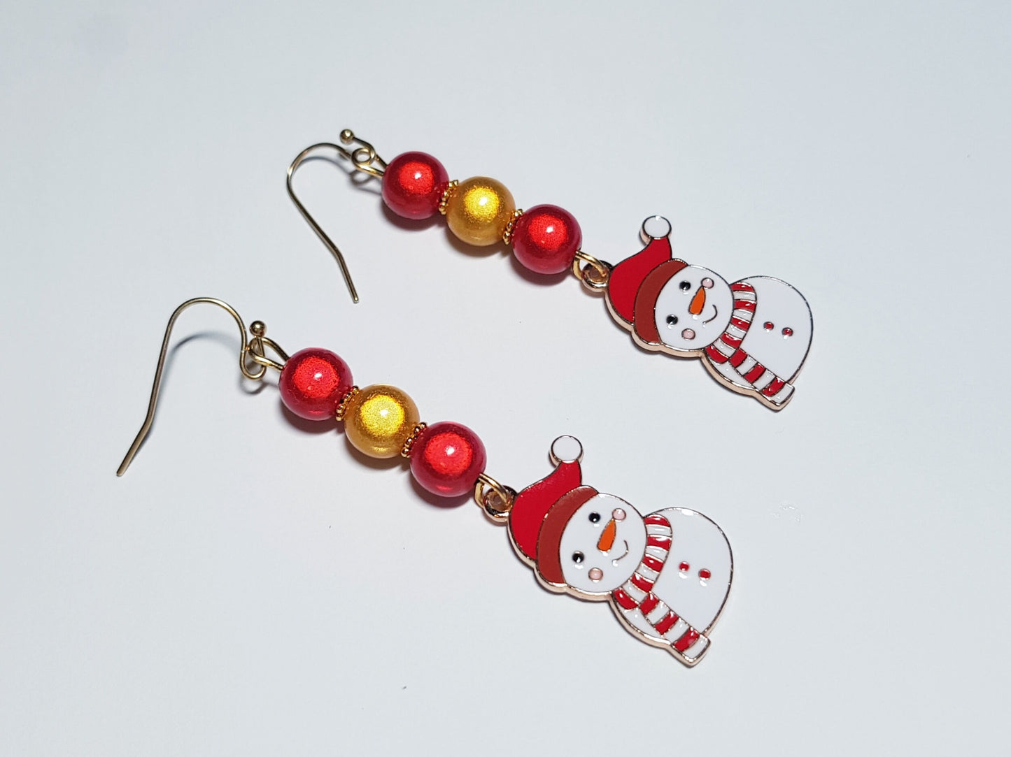 Snowman Earrings -  Hypoallergenic Handmade Christmas Gift -  Titanium Earrings - Christmas Earrings -  Holiday Gifts -  Festive Jewelry