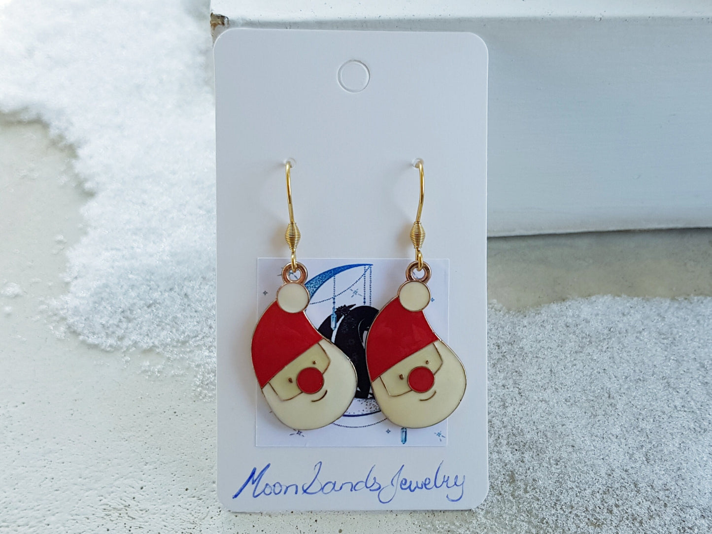 Santa Claus Earrings - Hypoallergenic Handmade Festive Holiday Earrings