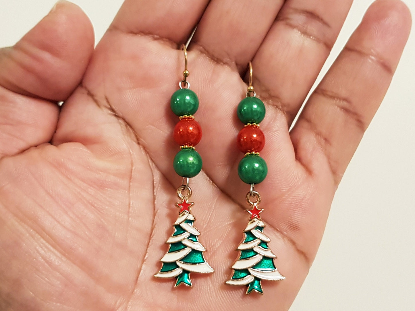 Handmade Christmas Tree Earrings - Hypoallergenic Christmas Earrings