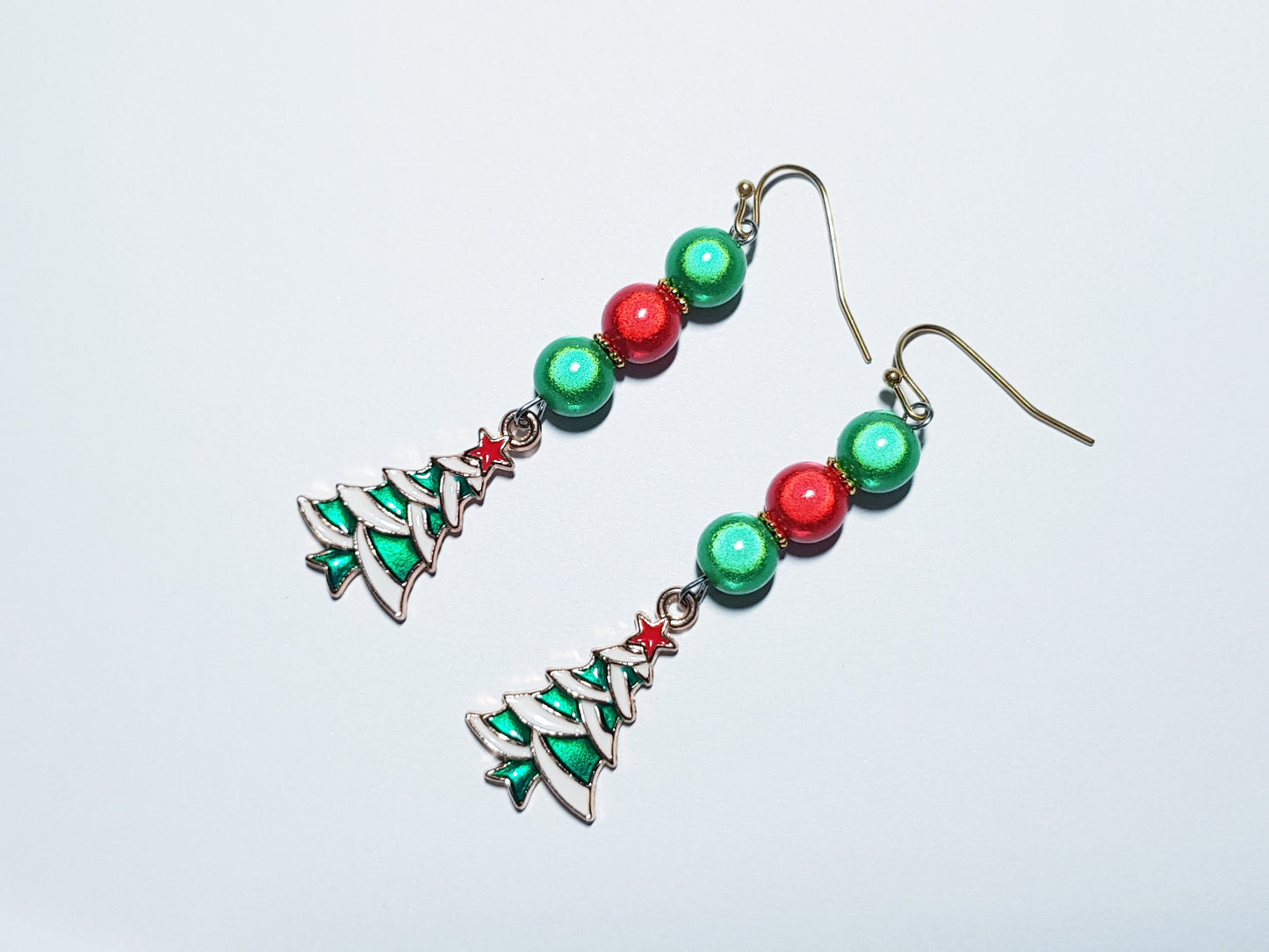 Handmade Christmas Tree Earrings - Hypoallergenic Christmas Earrings