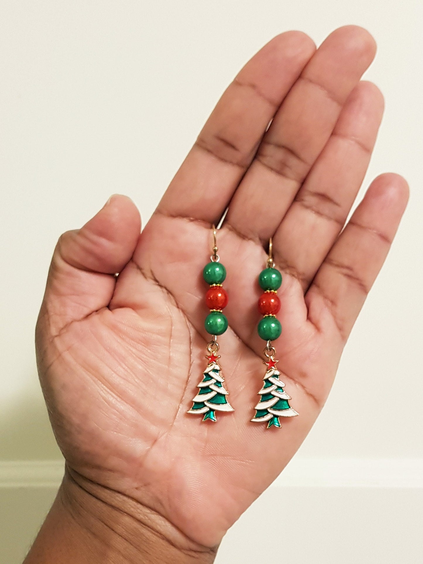 Handmade Christmas Tree Earrings - Hypoallergenic Christmas Earrings