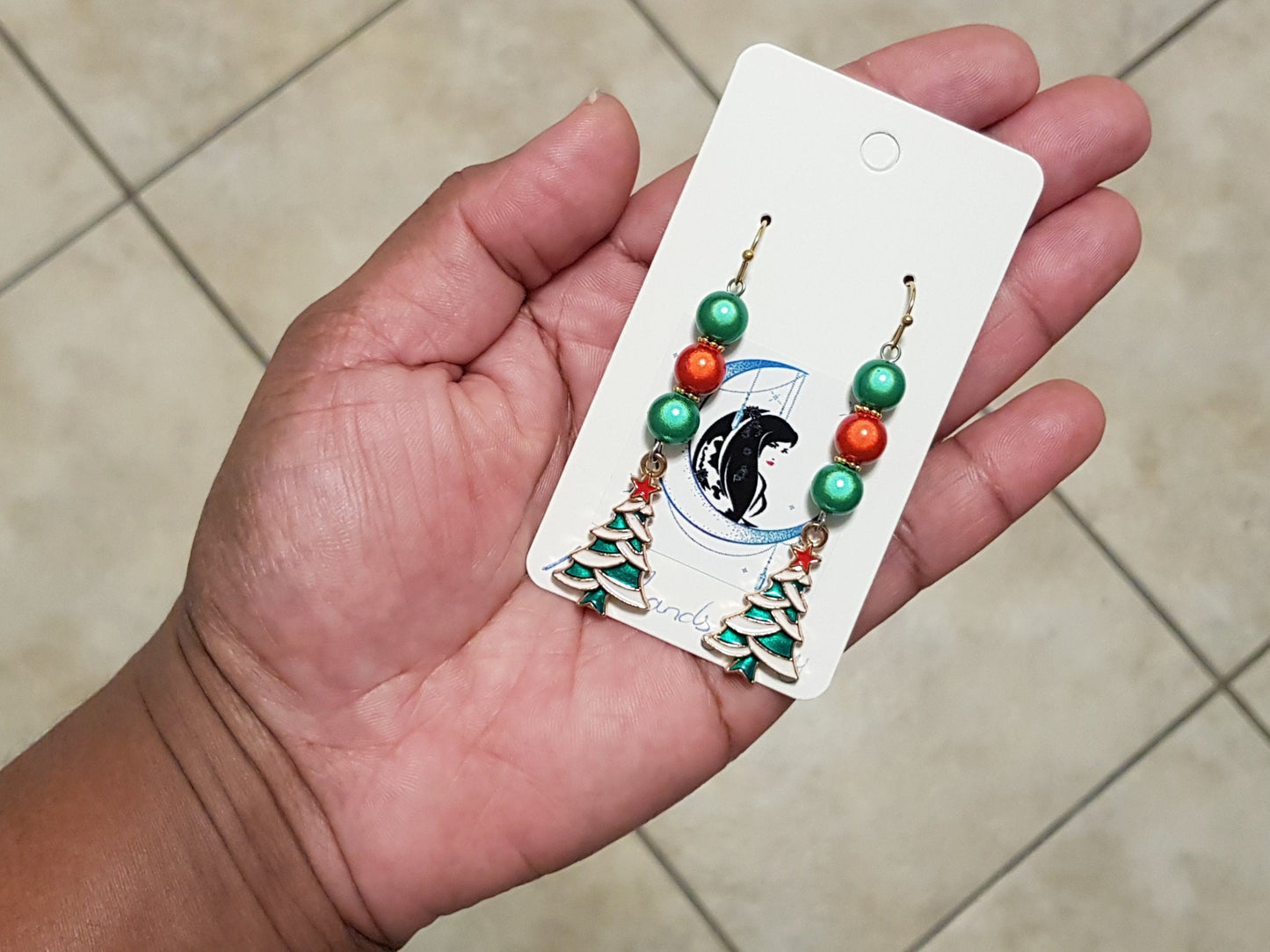 Handmade Christmas Tree Earrings - Hypoallergenic Christmas Earrings