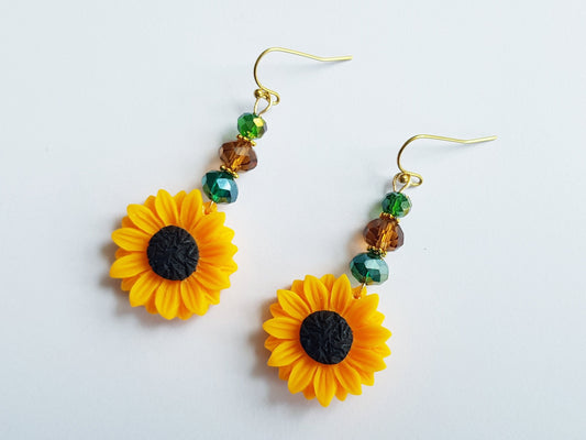 Hypoallergenic Sunflower Earrings - Handmade Gift