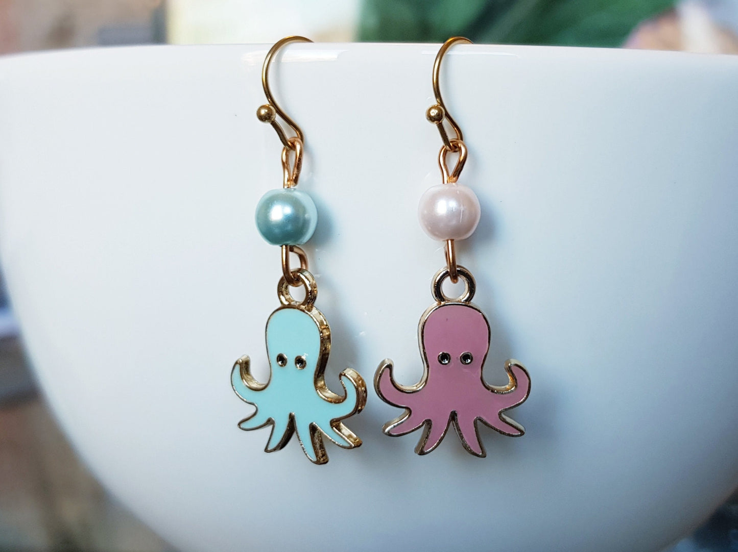 Mismatched Octopus Earrings - Hypoallergenic Trans Pride Earrings - LGBTQ+ Jewelry - Coming Out Jewelry