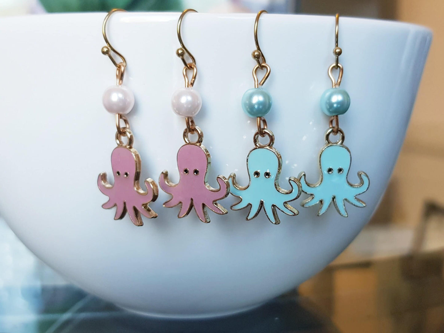 Cute Octopus Earrings - Hypoallergenic Handmade Octopus Gift -  Marine Life Jewelry