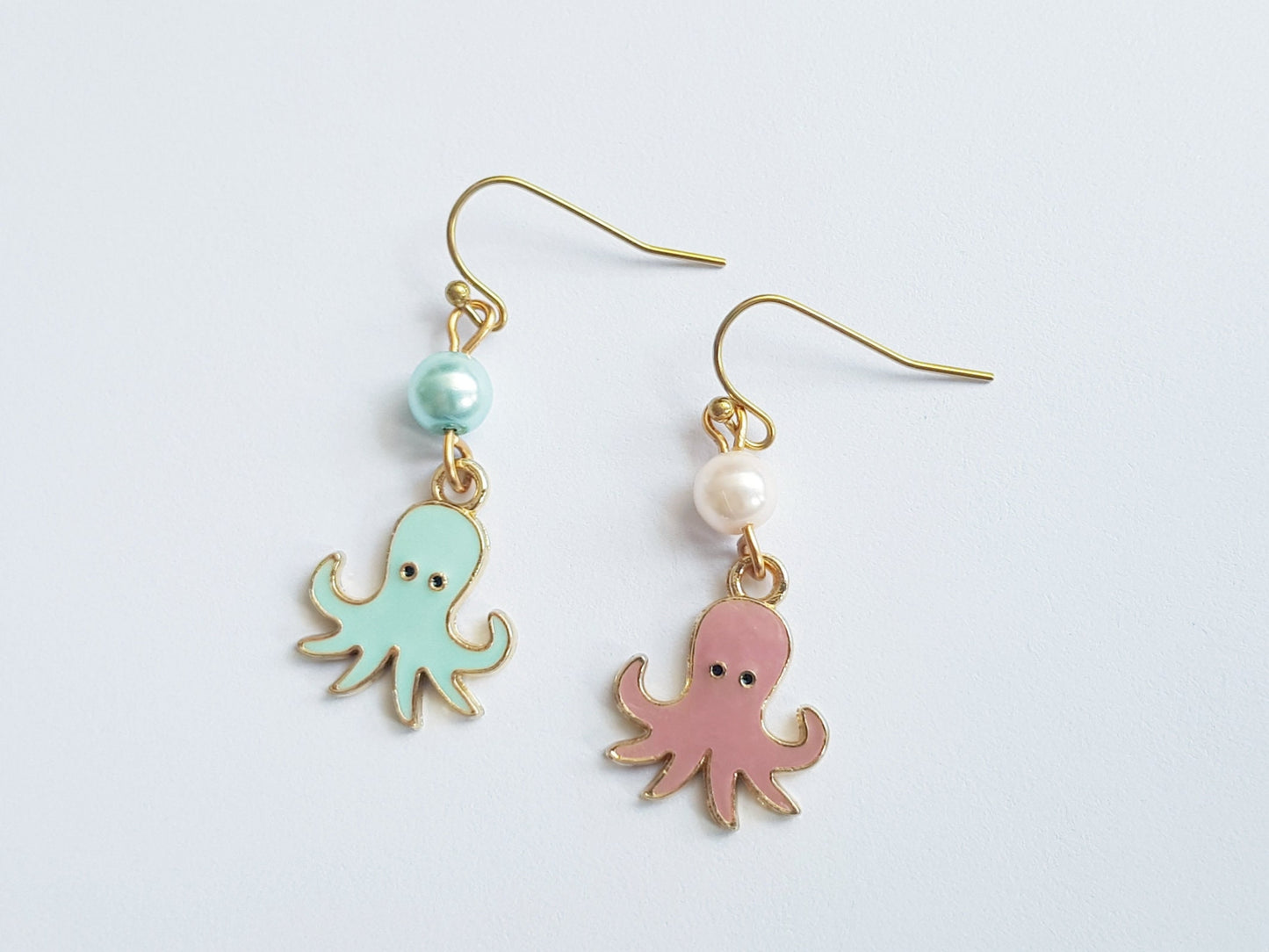 Mismatched Octopus Earrings - Hypoallergenic Trans Pride Earrings - LGBTQ+ Jewelry - Coming Out Jewelry