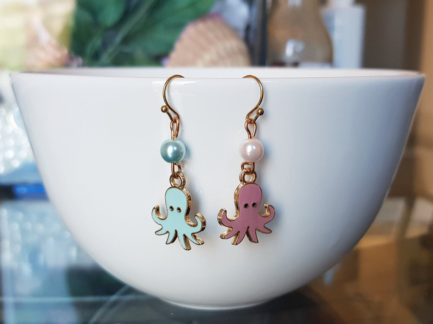 Mismatched Octopus Earrings - Hypoallergenic Trans Pride Earrings - LGBTQ+ Jewelry - Coming Out Jewelry