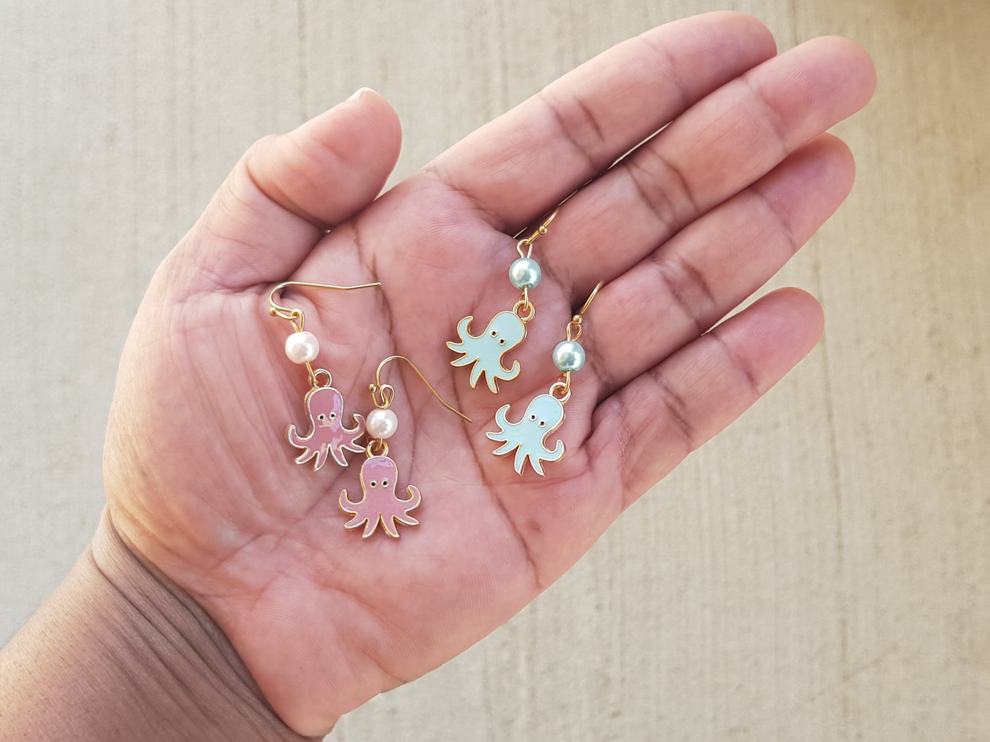 Cute Octopus Earrings - Hypoallergenic Handmade Octopus Gift -  Marine Life Jewelry