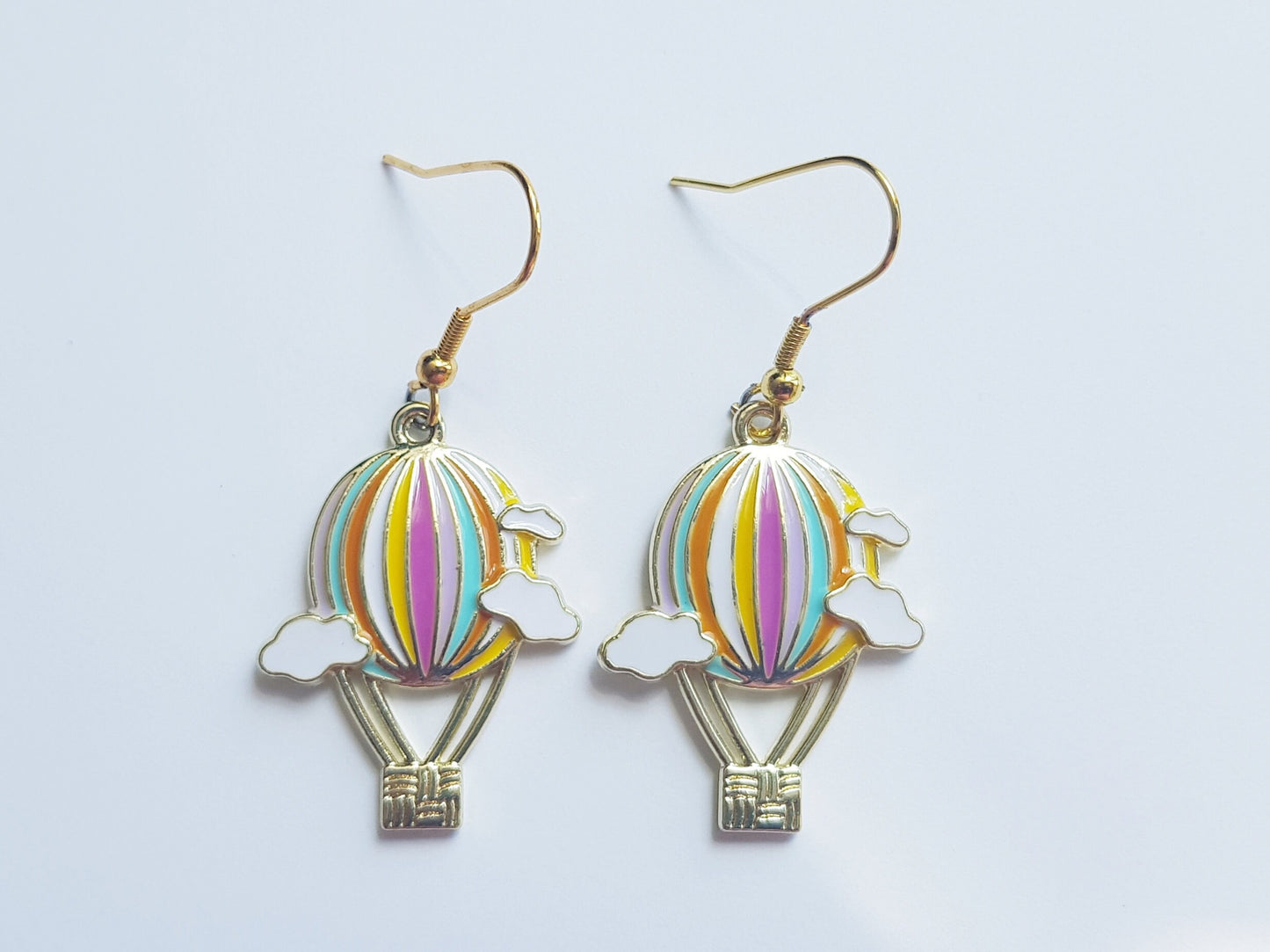 Handmade Hot Air Balloon Earrings - Hypoallergenic Travel Jewelry