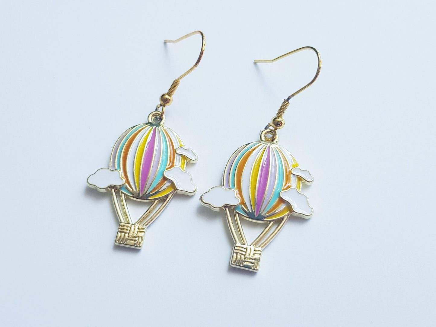 Handmade Hot Air Balloon Earrings - Hypoallergenic Travel Jewelry