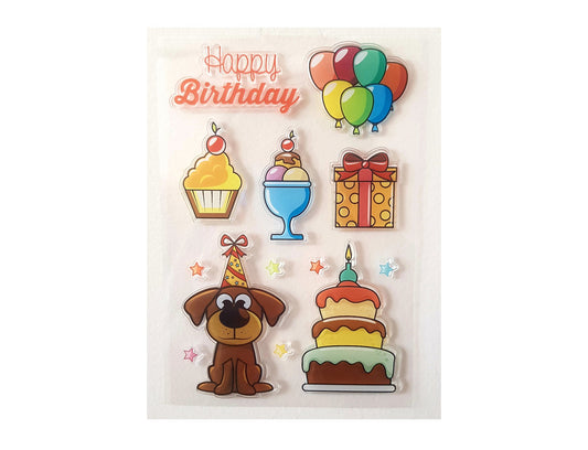 Happy Birthday Stamp Set - Handmade Cards Stamping Scrapbooking Gift