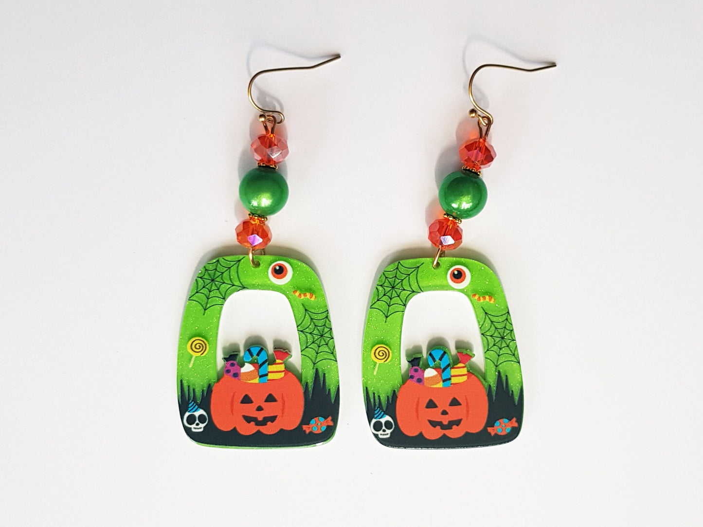 Beaded Halloween Earrings.