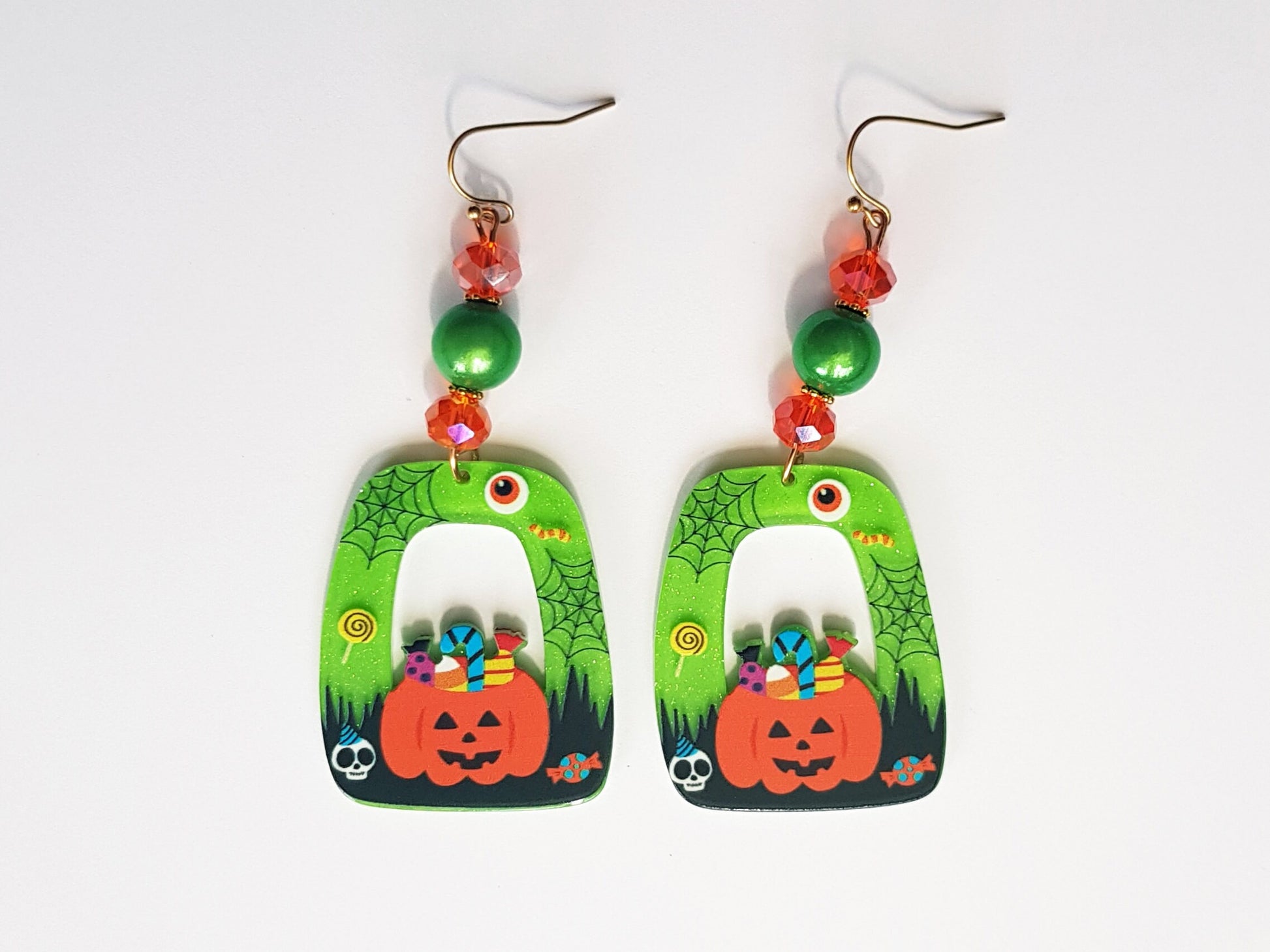 Beaded Halloween Earrings.