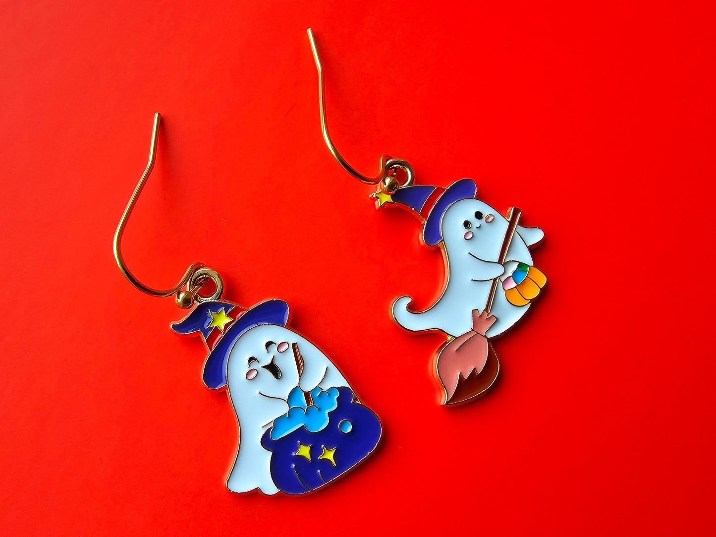 Mismatched Ghost Earrings -  Hypoallergenic  Halloween Earrings -  Handmade Gift