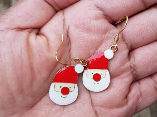 Santa Claus Earrings - Hypoallergenic Handmade Festive Holiday Earrings