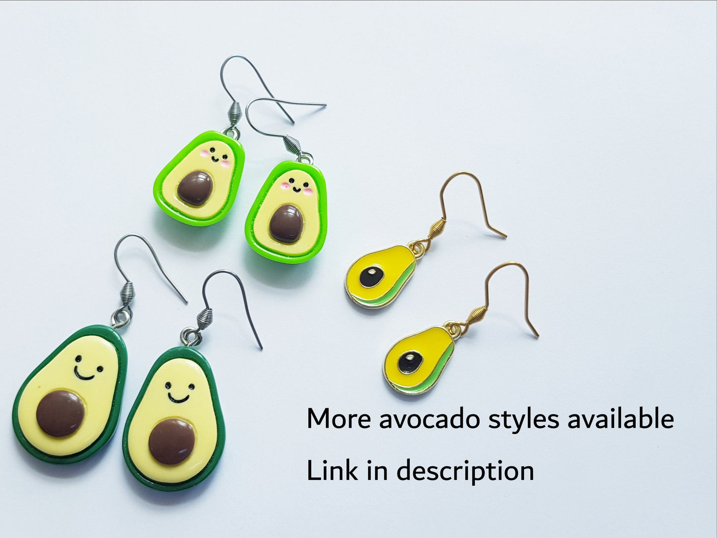 Cute Avocado Earrings Hypoallergenic Handmade Birthday Mother's Day Gift