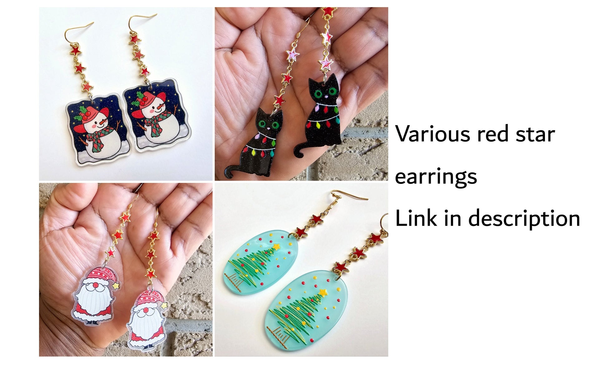 Many more festive earrings available.