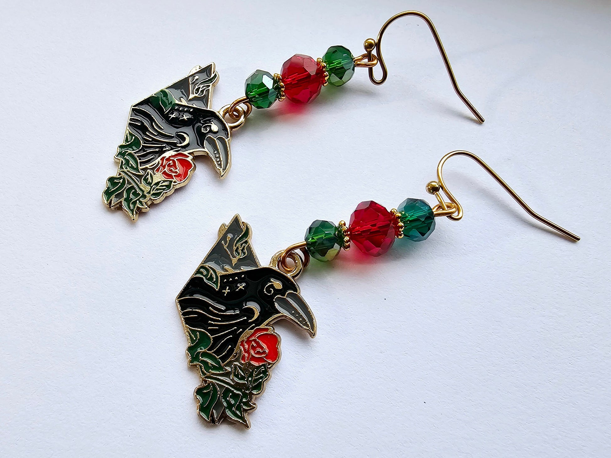 Botanical earrings with roses