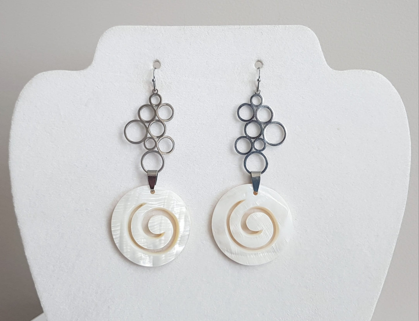 Gemstone Spiral Earrings, Handmade Hypoallergenic Bridal Earrings