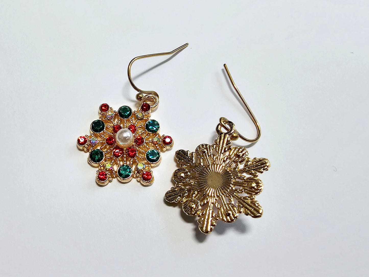 Handmade Snowflake Earrings - Hypoallergenic Christmas Earrings - Festive Holiday Gifts